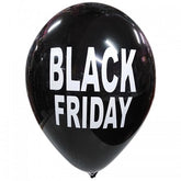 Μπαλόνι Latex 12" BLACK FRIDAY Φουσκωμένο Με Ήλιο